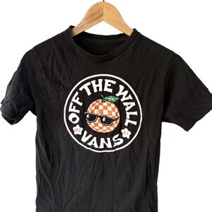 Vans Kids Black Tee with Orange Graphic